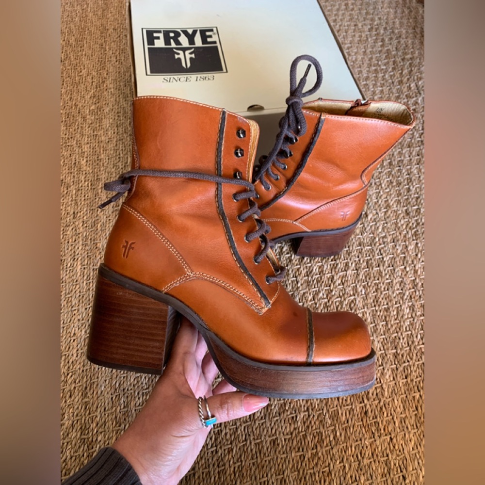 Frye Platform Y2K Vintage Boots size 8.5 - Picture 4 of 12